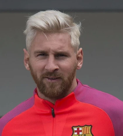 Lionel Messi's hairstyle blond side-swept undercut