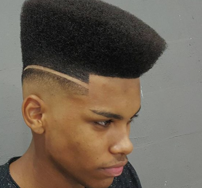 Deep fade messy afro
