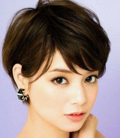 Layered pixie boy cut for round faces