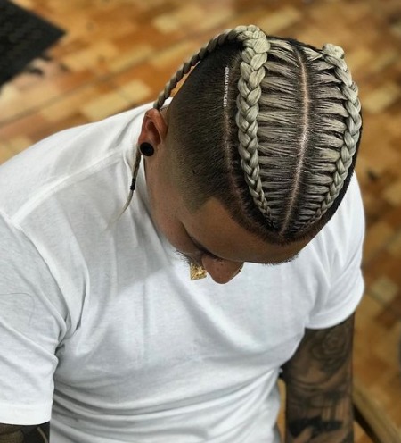 faded braids to the back