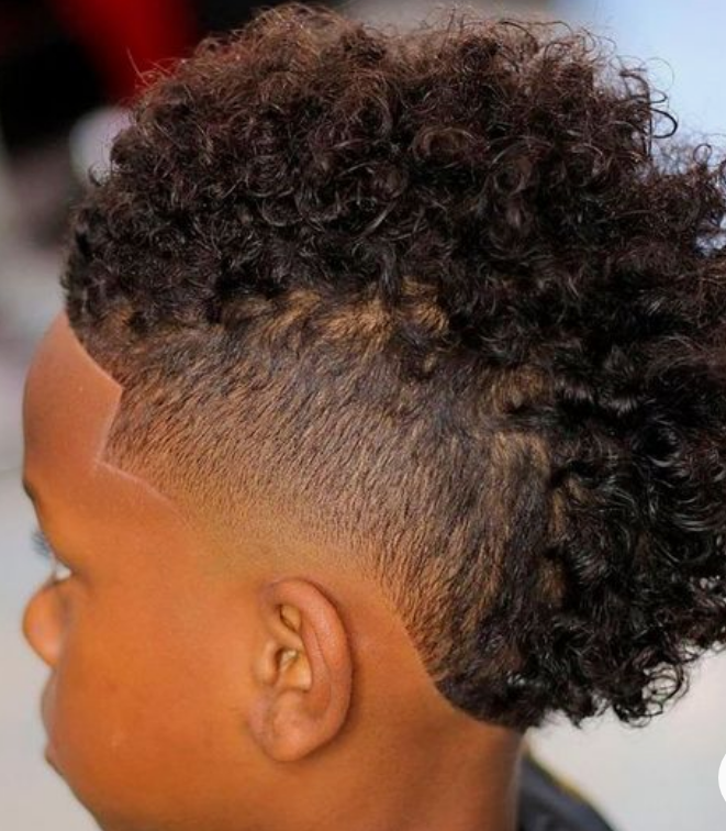 None-fade mohawk hairstyle for kids