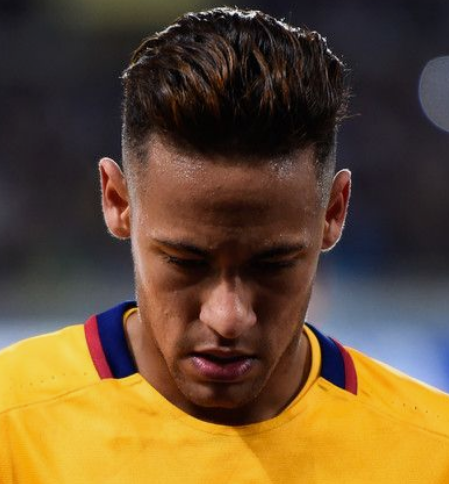 Brushed back undercut Neymar hairstyle
