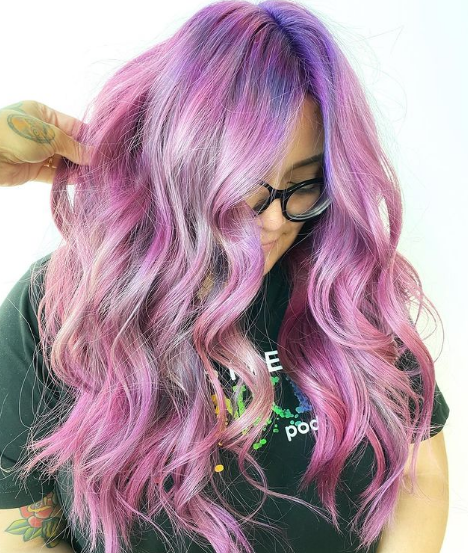 Purple opal hair